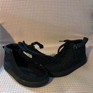 Kids Black High-Top Sneakers with Side Zip